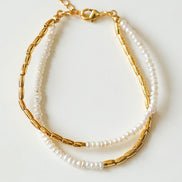 Gemstone Beaded Double Chain Bracelet