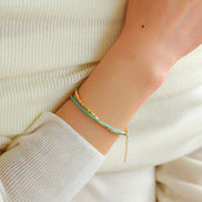 Gemstone Beaded Double Chain Bracelet