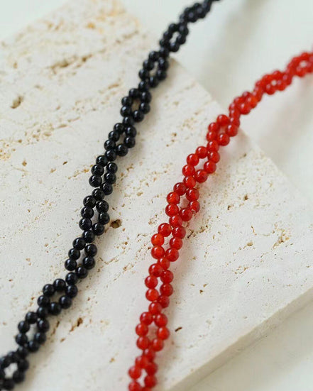 Gemstone Beaded Knitted Choker