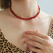 Gemstone Beaded Knitted Choker