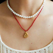 Gemstone Conch Pendant Necklace