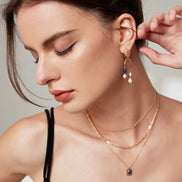 Quiet Orbit Lapis Earrings