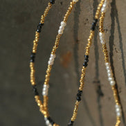 Mini Golden & Pearl Beads Choker