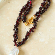 Gemstone Pearl Pendant Necklace