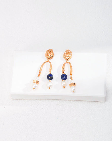 Quiet Orbit Lapis Earrings