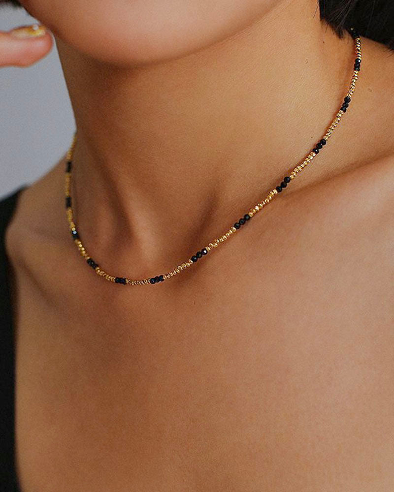 Mini Golden & Pearl Beads Choker