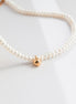 Gold Ball Pendant Pearl Necklace