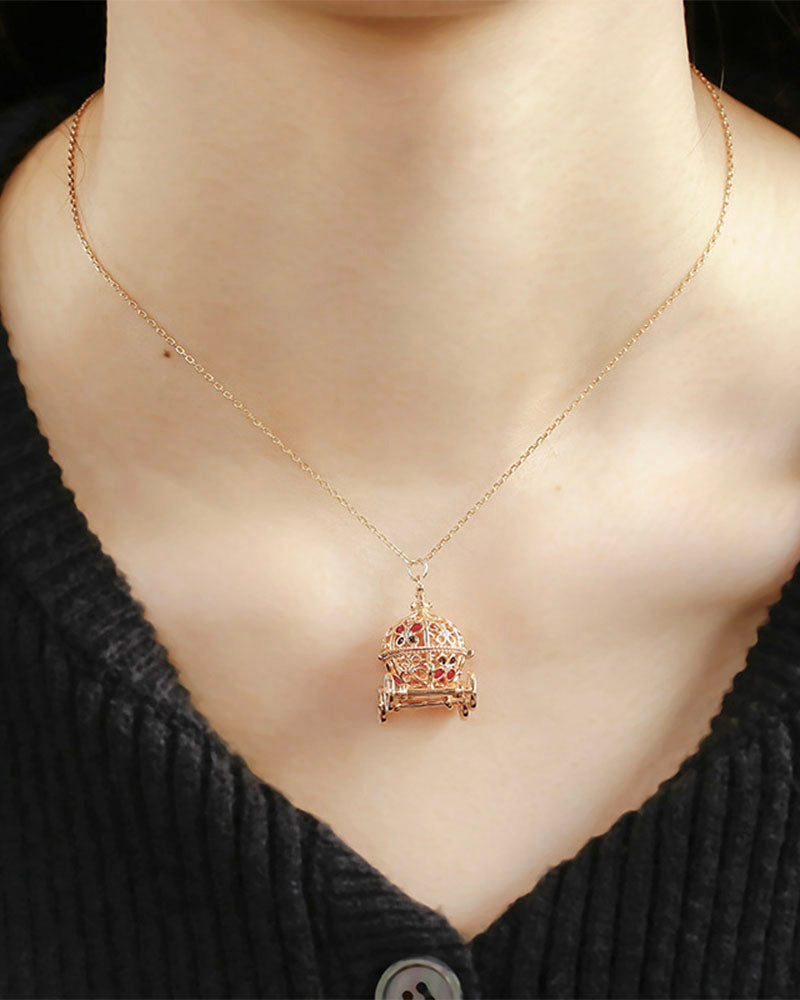 Gold Pumpkin Carriage Pendant