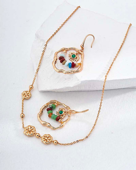 Golden Bloom Floral Necklace