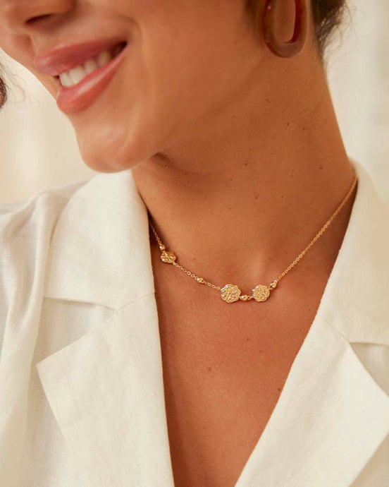 Golden Bloom Floral Necklace