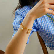 Golden Charm Link Bracelet