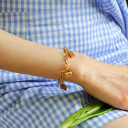 Golden Charm Link Bracelet