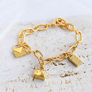 Golden Charm Link Bracelet