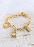 Golden Charm Link Bracelet