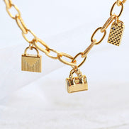 Golden Charm Link Bracelet