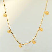 Golden Coin Charm Necklace