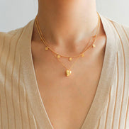 Golden Coin Charm Necklace
