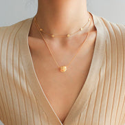 Golden Coin Charm Necklace