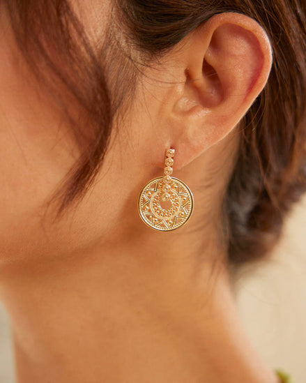 Golden Mandala Earrings