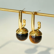 Golden Tiger's Eye Drop Earrings