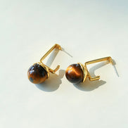 Golden Tiger's Eye Drop Earrings