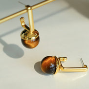 Golden Tiger's Eye Drop Earrings