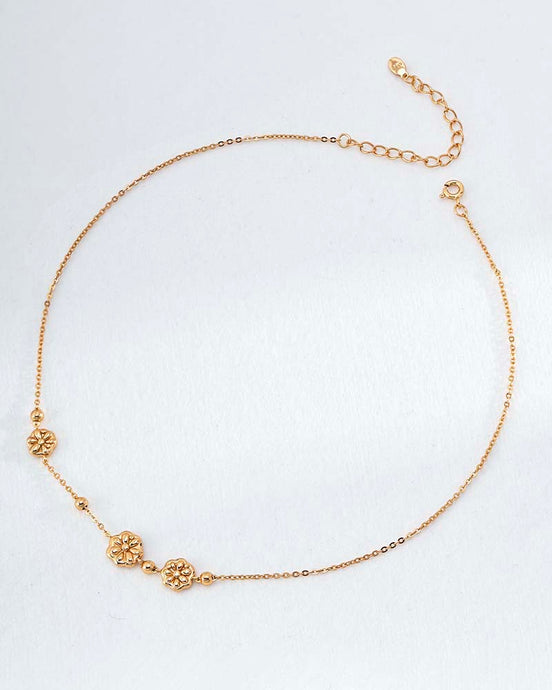 Golden Bloom Floral Necklace