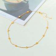 Golden Coin Charm Necklace