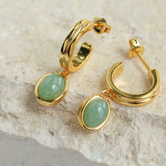 Green Aventurine Pendant Earrings