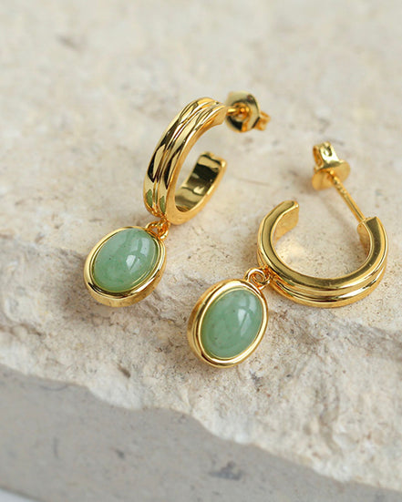 Green Aventurine Pendant Earrings