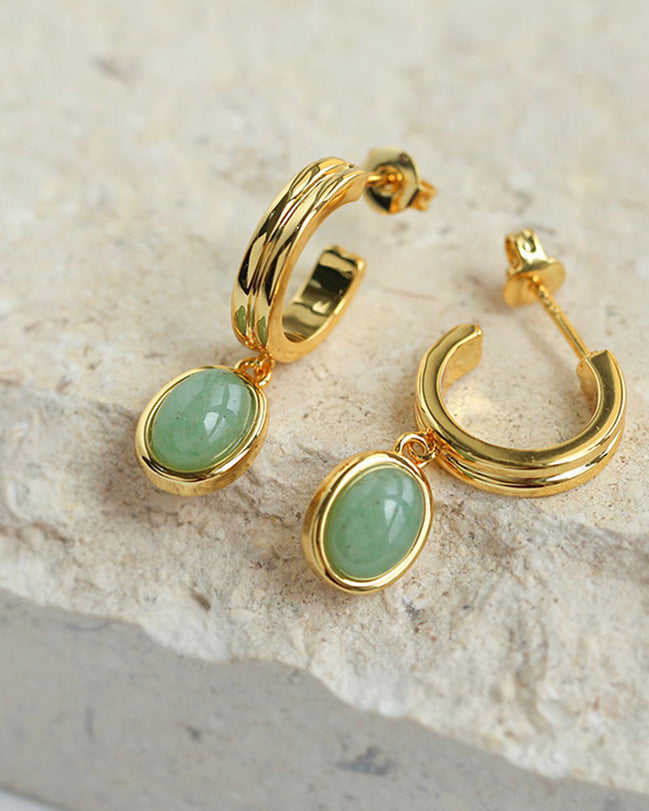 Green Aventurine Pendant Earrings