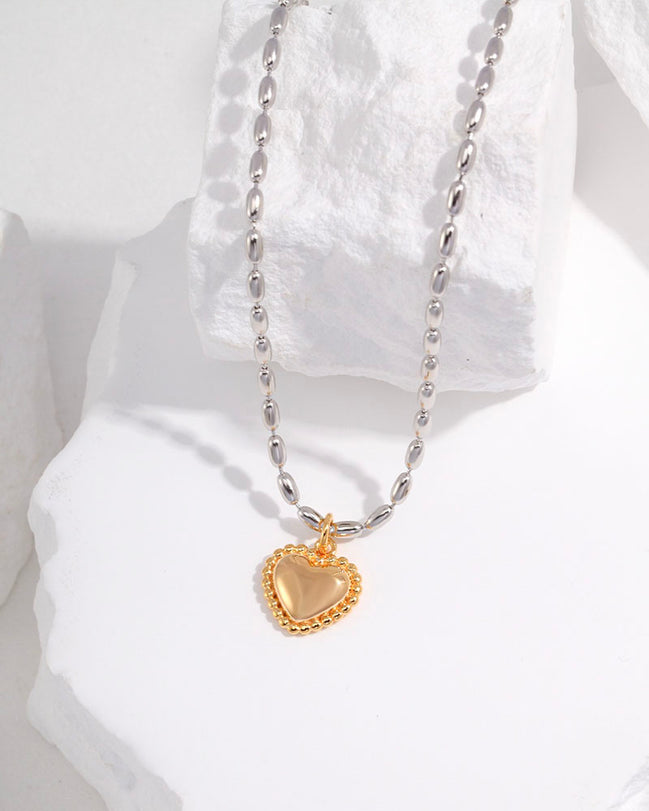 Golden Pulse Heart Necklace
