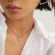 Golden Pulse Heart Necklace