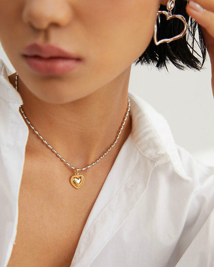 Golden Pulse Heart Necklace