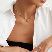 Golden Pulse Heart Necklace