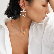 Golden Pulse Heart Necklace