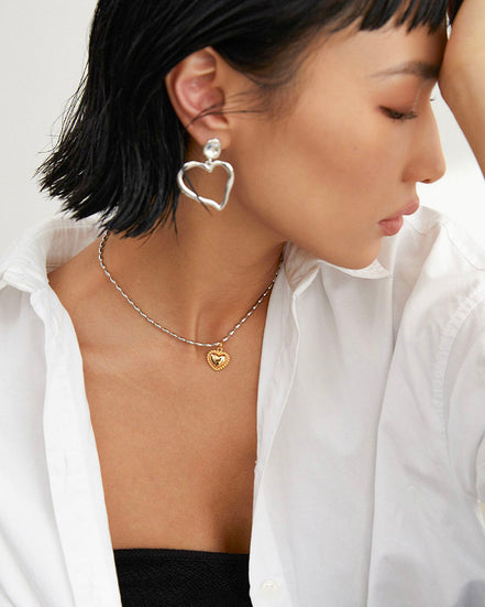 Golden Pulse Heart Necklace