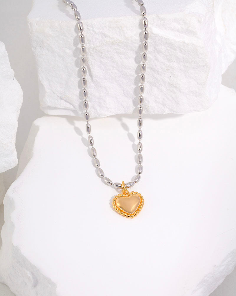 Golden Pulse Heart Necklace