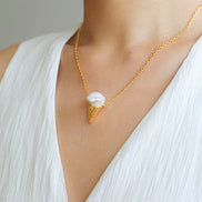 Icecream Pendant Pearl Earrings