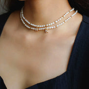 Initial Pendant Pearl Necklace