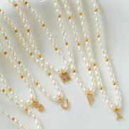 Initial Pendant Pearl Necklace