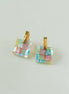 Iridescent Mosaic Square Earrings