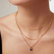 Lapis Square Pendant Necklace