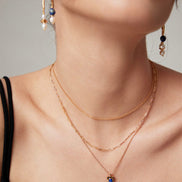 Lapis Square Pendant Necklace