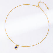 Lapis Square Pendant Necklace