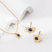 Lapis Square Pendant Necklace