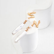 Long Baroque Pearl Bar Earrings