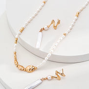 Long Baroque Pearl Bar Earrings