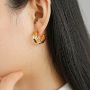 Lustrous Arc Hoop Earrings