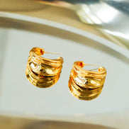Lustrous Arc Hoop Earrings